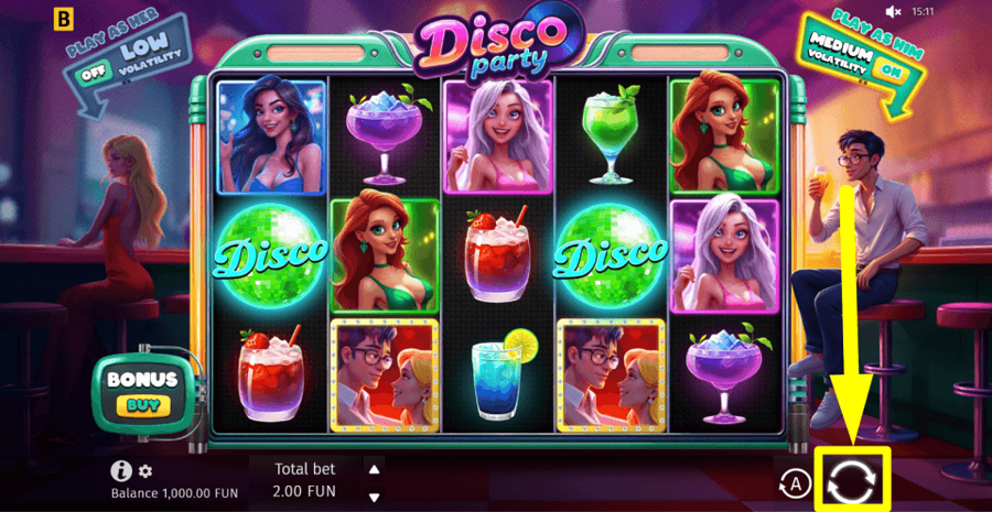 Disco Party Spin Button