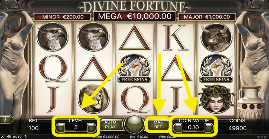 Divine Fortune Bet Selection