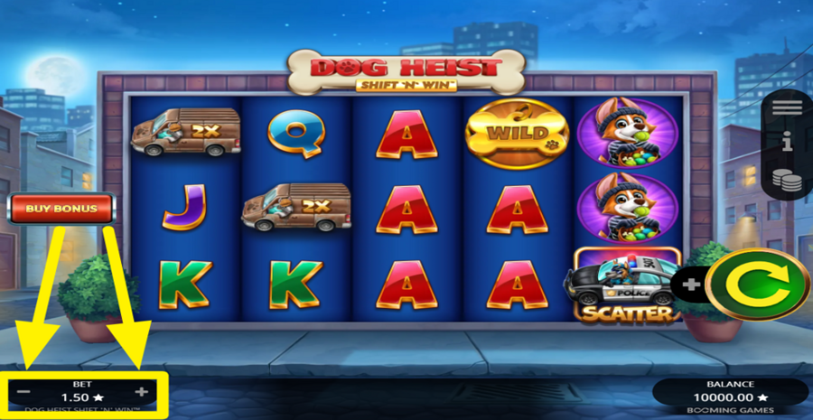 Dog Heist Shift N Win Adjust Bet