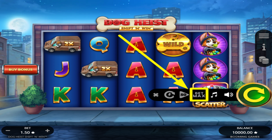 Dog Heist Shift N Win Max Bet