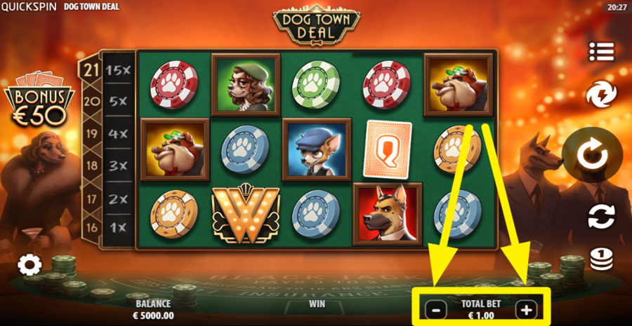 Dog Town Deal Adjust Bet