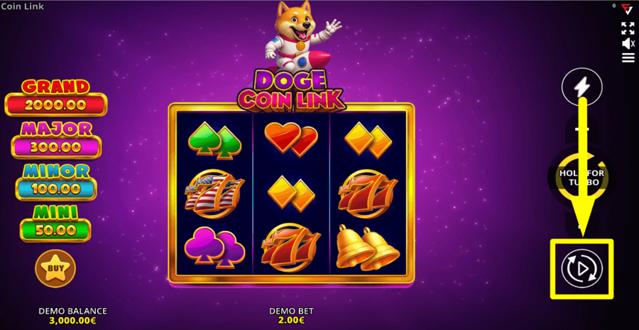 Doge Coin Link 3x3 Running Wins Autoplay Feature