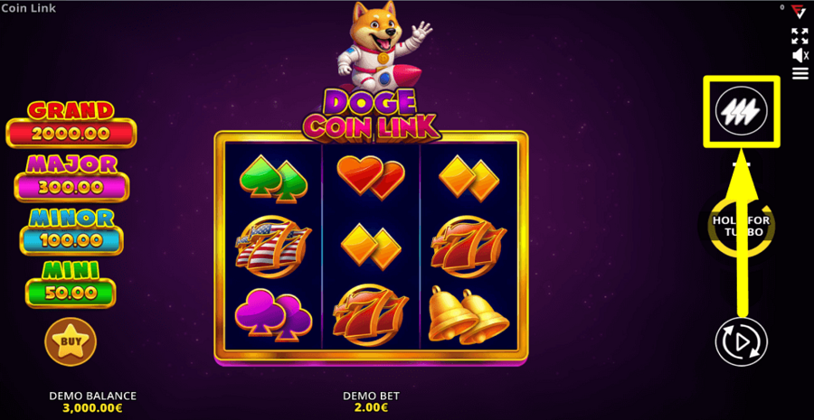 Doge Coin Link 3x3 Running Wins Turbo Feature