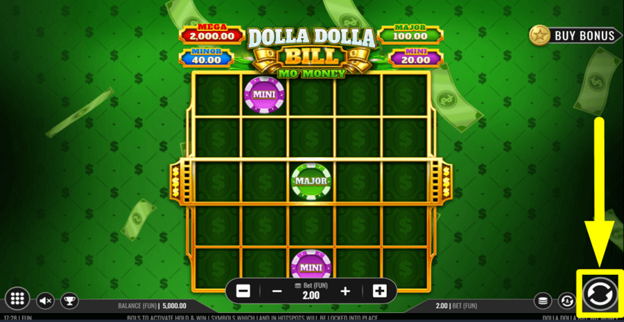 Dolla Dolla Bill Mo Money Spin Button