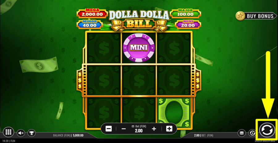 Dolla Dolla Bill Spin Button