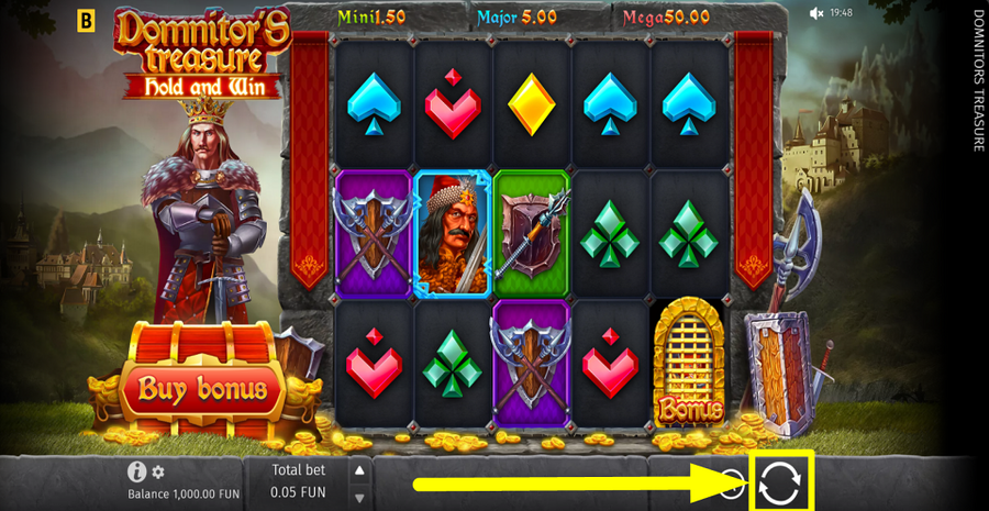 Domnitors Treasure Spin Button