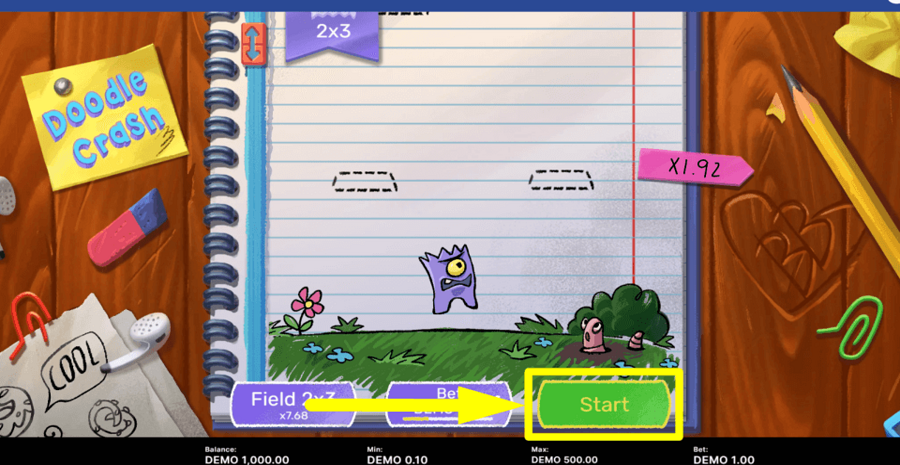 Doodle Crash Start Button