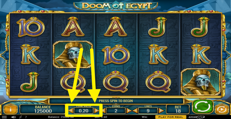Doom Of Egypt Adjust Coin Value