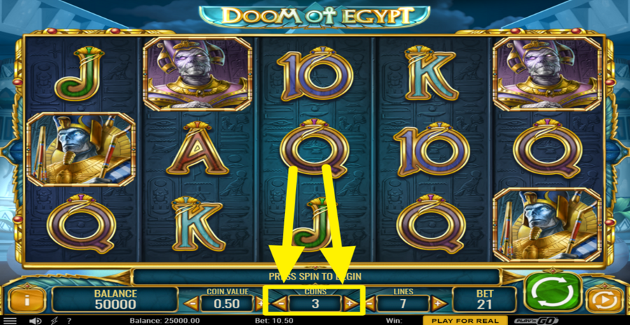 Doom Of Egypt Adjust Coins
