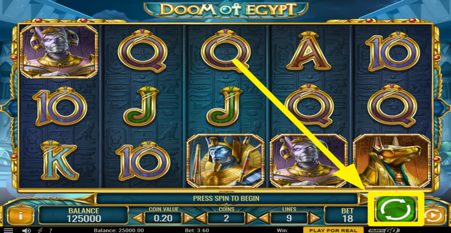 Doom Of Egypt Spin Button