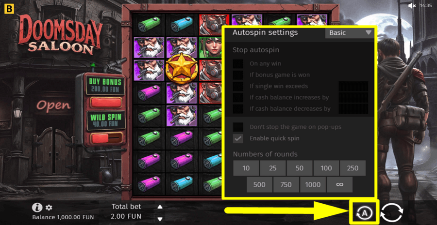 Doomsday Saloon Autoplay Feature