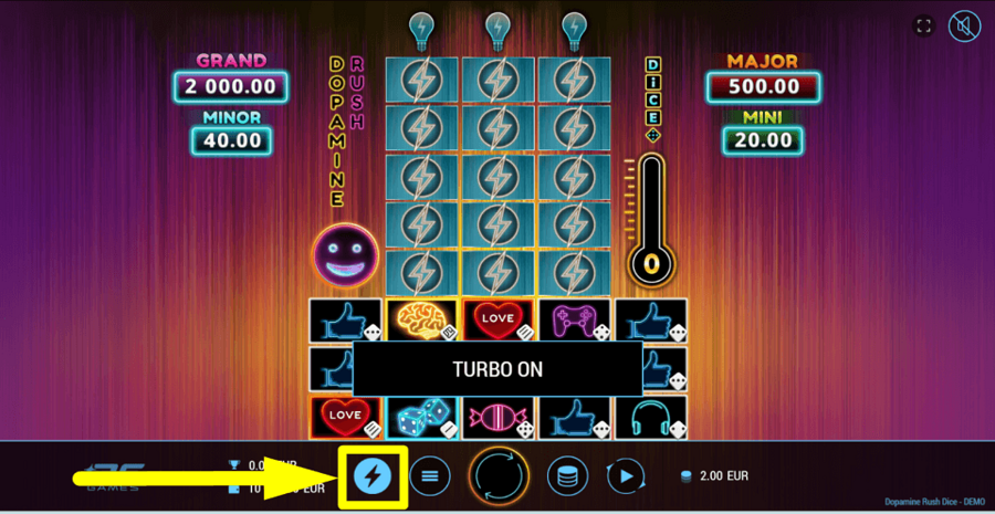 Dopamine Rush Dice Turbo Feature