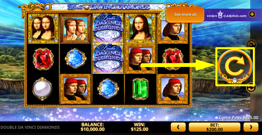 Double Da Vinci Diamonds Spin Button