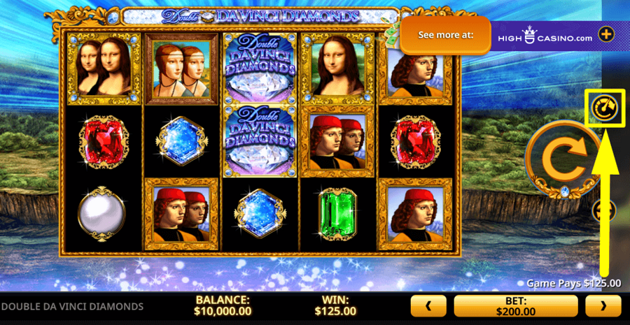 Double Da Vinci Diamonds Turbo Spin Feature