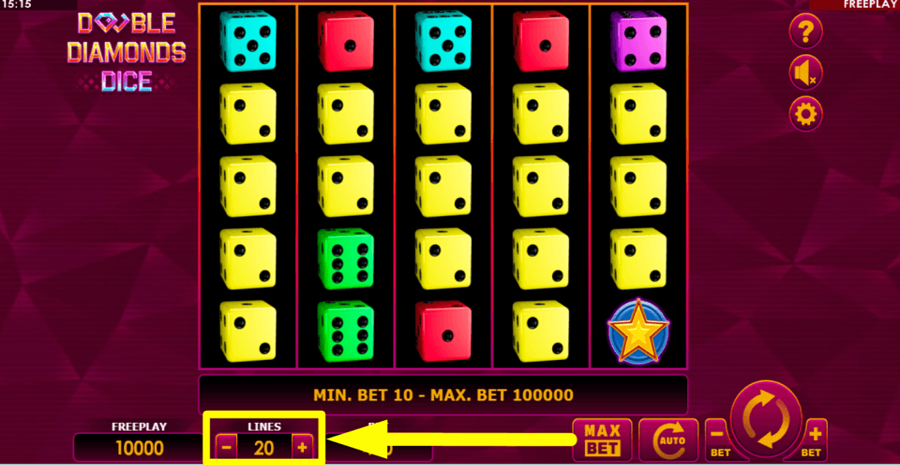 Double Diamonds Dice Adjustable Paylines