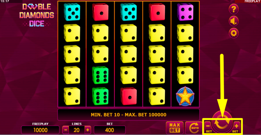 Double Diamonds Dice Bet Value