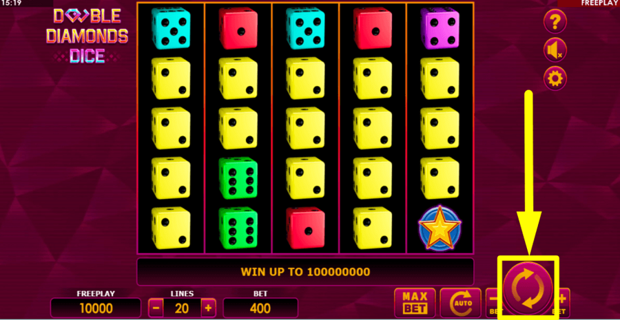 Double Diamonds Dice Spin Button
