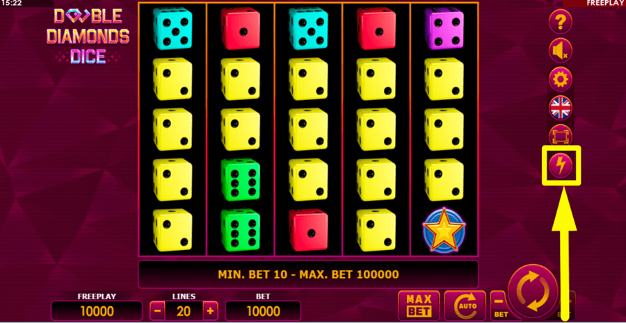 Double Diamonds Dice Turbo Feature