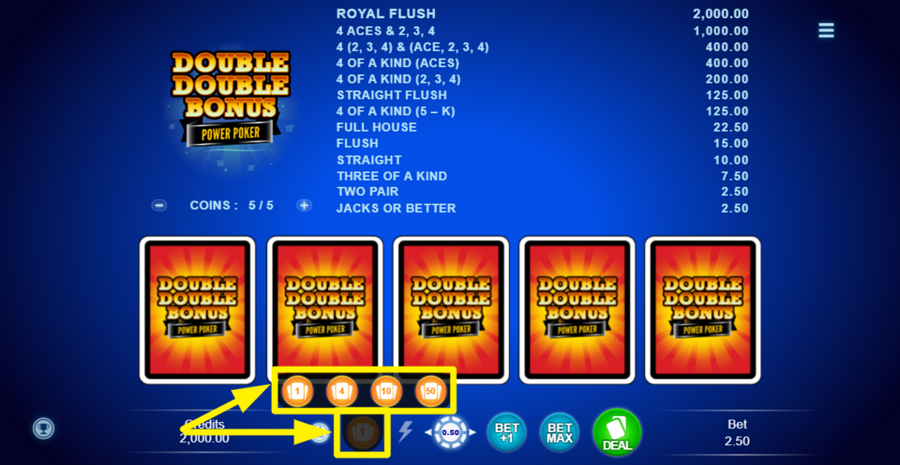 Double Double Bonus Power Poker Change Hand