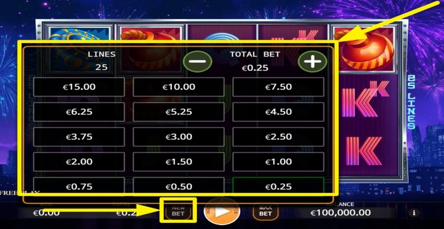 Double Fireworks Adjust Bet