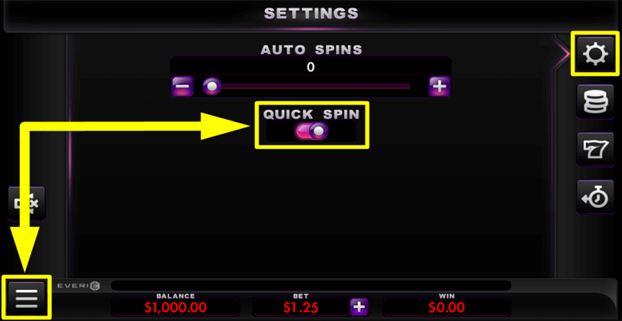 Double Jackpot Quick Spin Feature