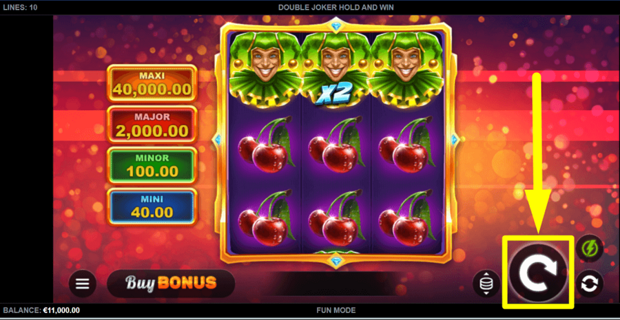 Double Joker Hold And Win Spin Button