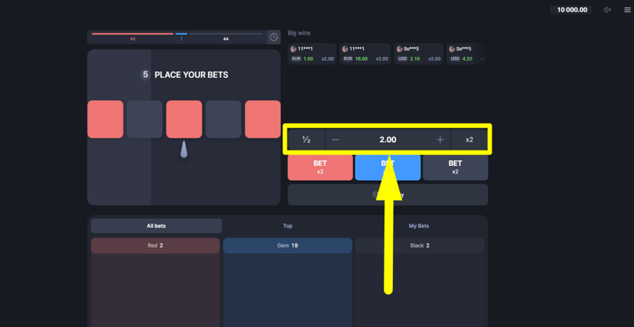 Double Roulette Bet Value