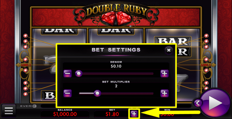 Double Ruby Bet Value