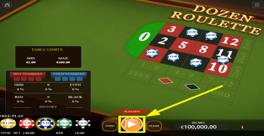 Dozen Roulette Play