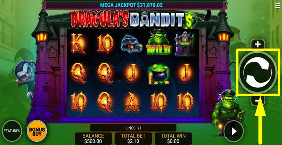 Draculas Bandits Spin Button