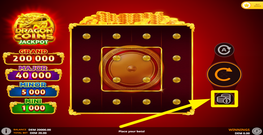 Dragon Coins Jackpot Adjust Bet