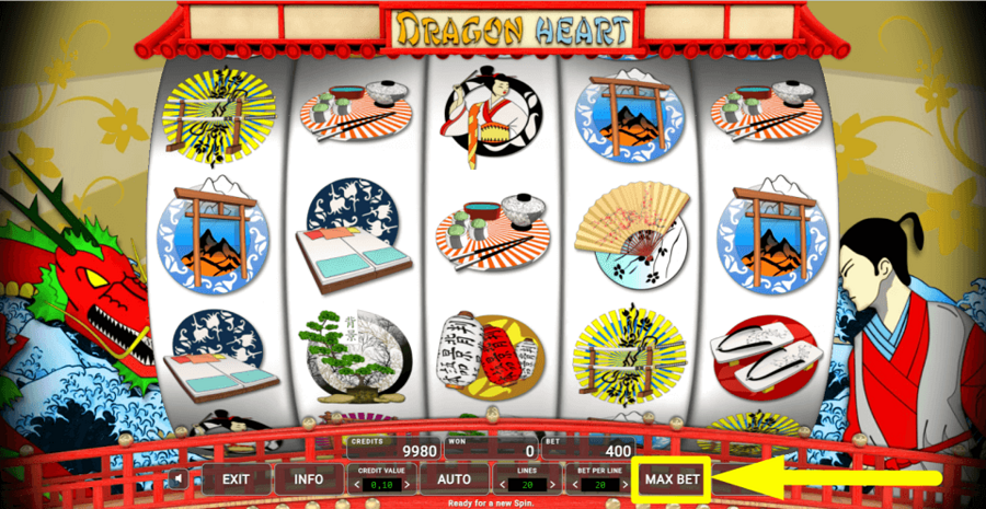 Dragon Heart Max Bet Button