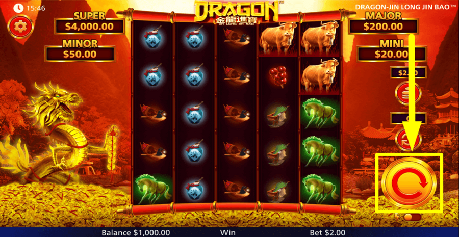 Dragon Jin Lon Lin Bao Spin Button