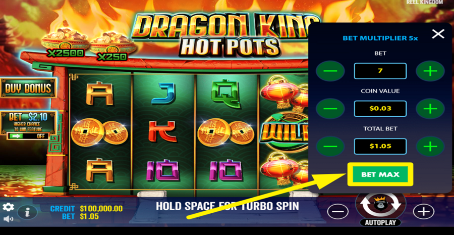 Dragon King Hot Pots Max Bet