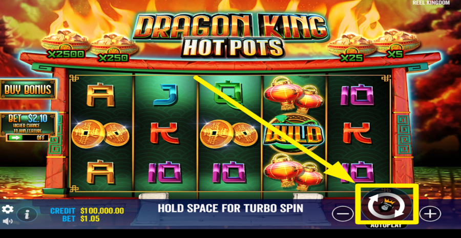 Dragon King Hot Pots Spin Button