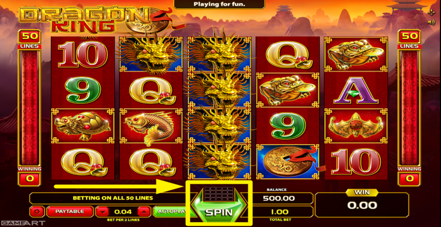 Dragon King Spin Button