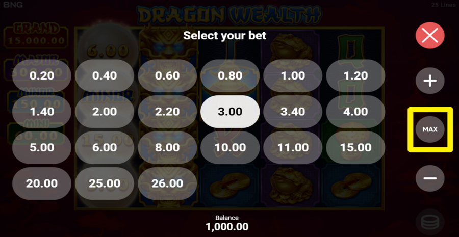 Dragon Wealth Max Bet