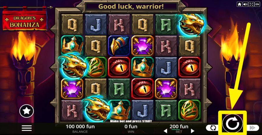 Dragons Bonanza Spin Button