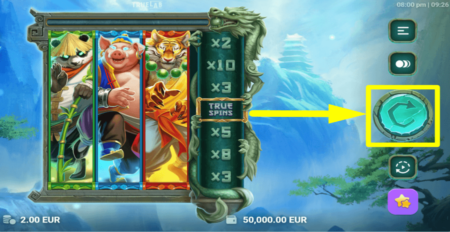 Dragons Call Spin Button