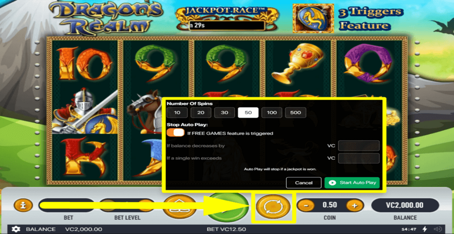 Dragons Realm Autoplay Feature