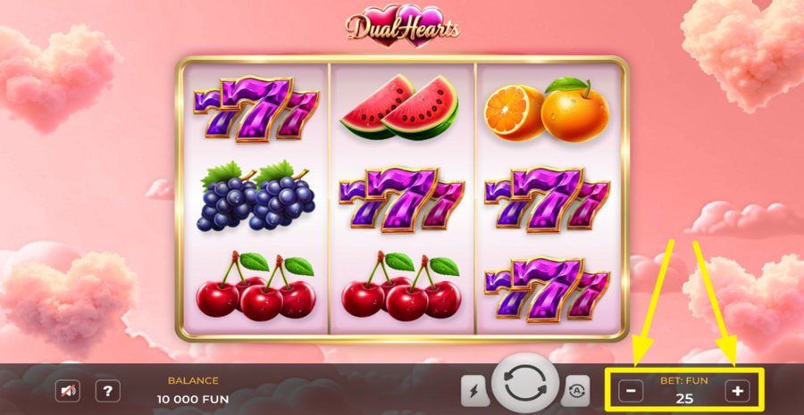 Dual Hearts Adjust Bet