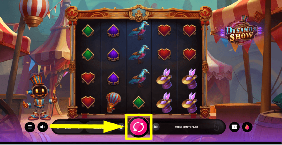 Dynamos Show Spin Button