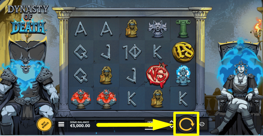 Dynasty Of Death Spin Button