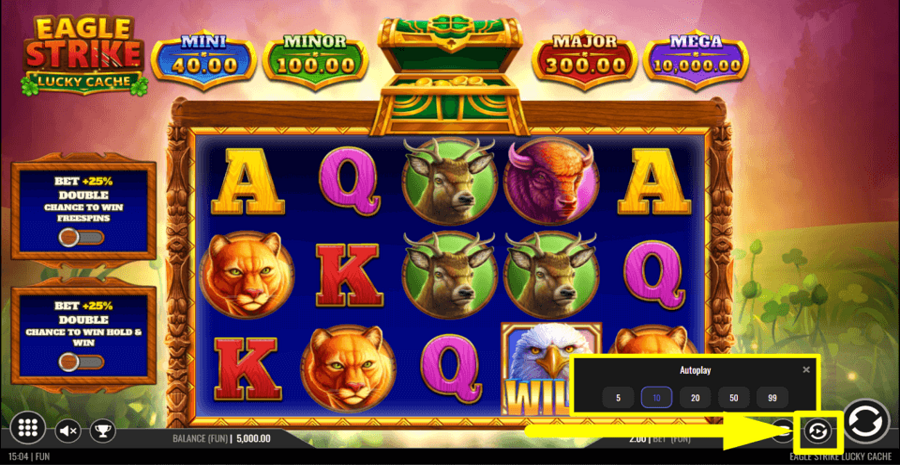 Eagle Strike Lucky Cache Autoplay Feature