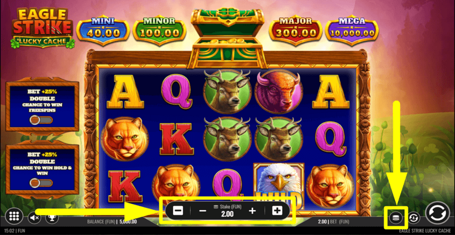 Eagle Strike Lucky Cache Bet Value