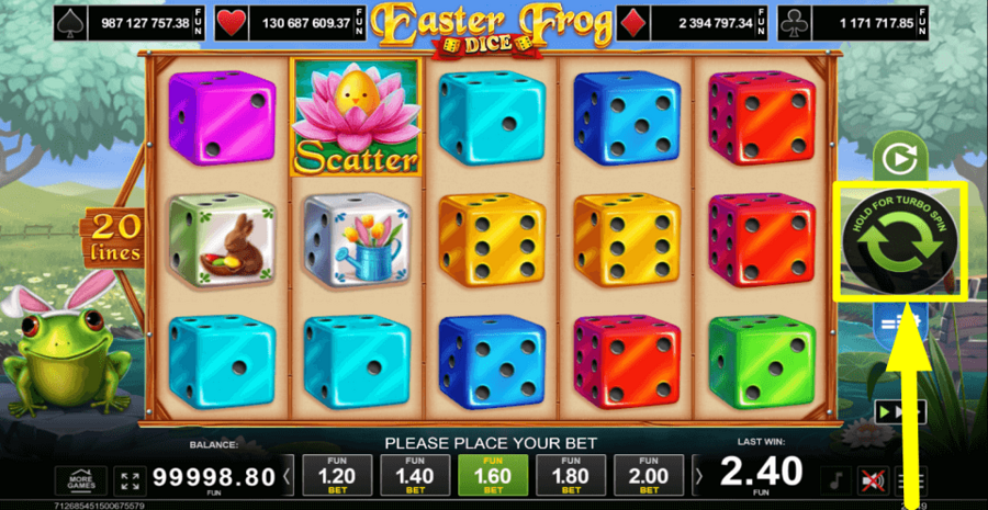 Easter Frog Dice Spin Button