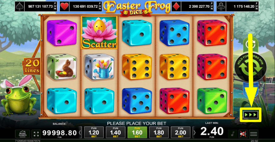 Easter Frog Dice Turbo Feature