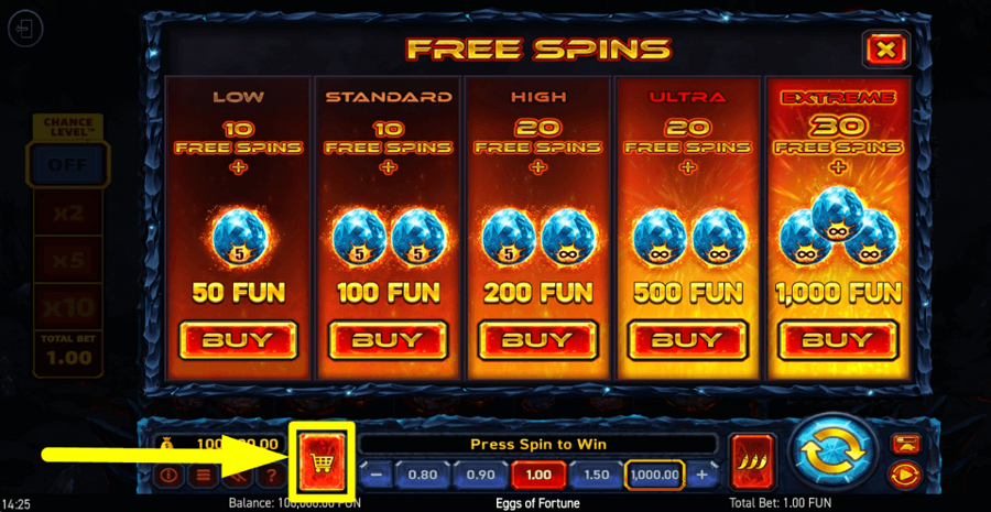 Eggs Of Fortune Buy Feature