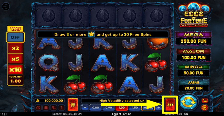 Eggs Of Fortune Volatility Feature