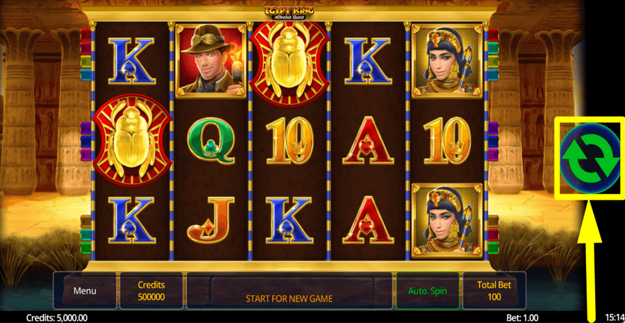 Egypt King Obelisk Quest Spin Button